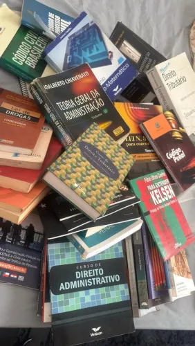 Caixa com 47 livros