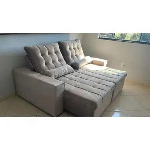 Sofa Valentim Black Retratil Reclinavel 2,10 - Castor