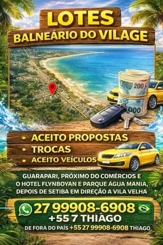Lotes Guarapari, Oportunidade Única Valorizado, Nascente, Expansão, R$ 20 mil de entrada