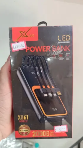 Carregador Portatil Power Bank Xgol 20000mah x061 - Com Cabos - Viagem -Motoboy - Coimbra