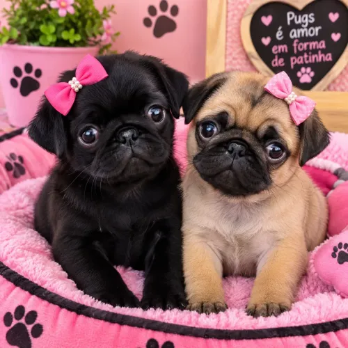 Pug fêmeas filhote