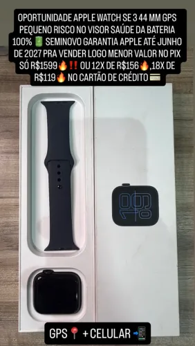 Apple Watch SE 3 gps + celular completo na caixa
