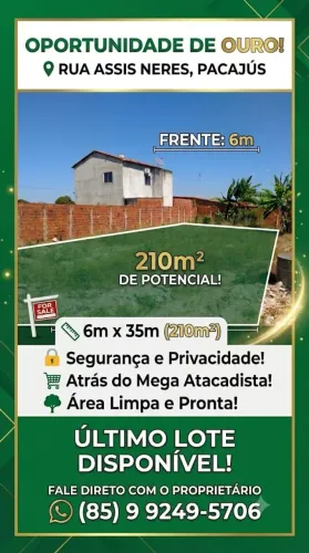LOTE NA MELHOR LOCAÇÃO DE PACAJUS!