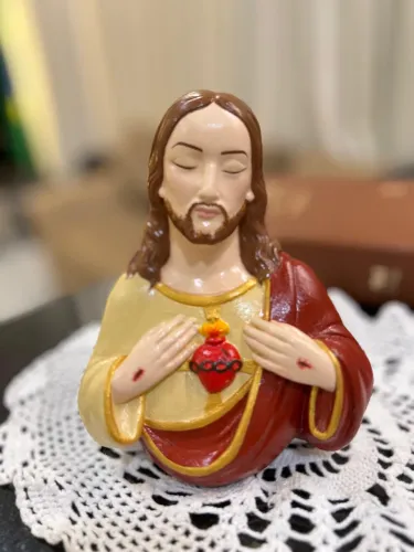 Imagem do Sagrado Coração de Jesus pintado a mão