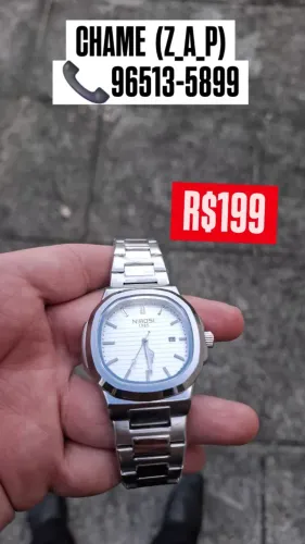 Relógio Nibosi Original - Fundo Branco - Completo 