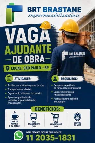 Vaga para empresa de impermeabilização