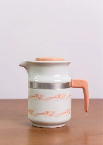 Jarra Leiteira Vintage em Porcelana - Floral Salmão