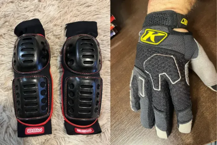 Cotoveleira ASW + luva Klin americana motocross trilha Bike proteção