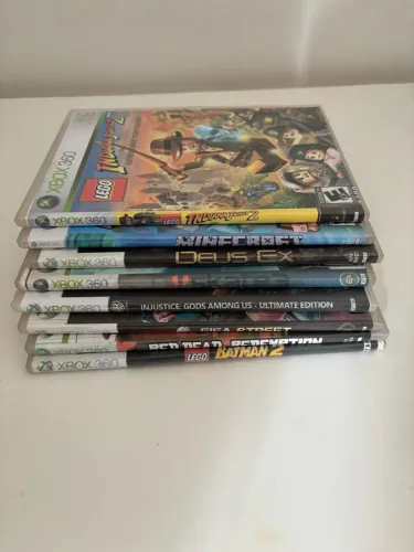Lote 8 Jogos Xbox 360 - Minecraft, Red Dead, LEGO e Mais