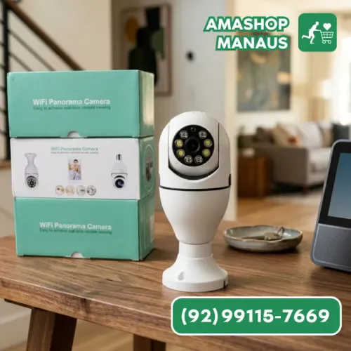 Câmera de Segurança Lâmpada Wifi 360 Panorâmica IP