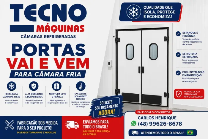 PORTA VAI E VEM PARA CÂMARA FRIA
