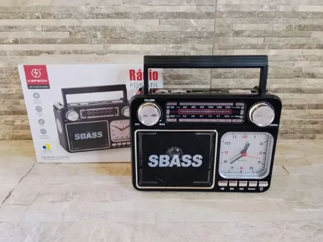 Radio Retro Bluetooth com Relógio FM AM Usb Portátil