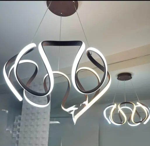 Pendente LED Decorativo Moderno - Design Orgânico Marrom e Branco