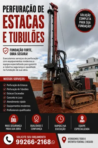 Perfuração de Estacas e Tubulões DF | Miniperfuratriz Profissional