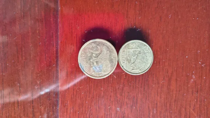 Lote com 3 moedas originais da América do Sul - Peru e Uruguai