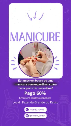 Precisa-se de manicure urgente 