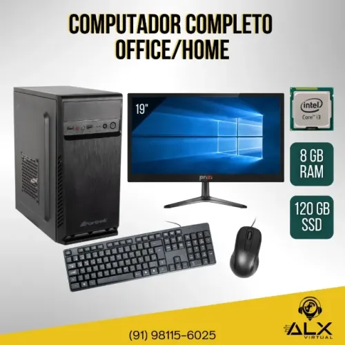 Computador Office/home Core I3, 8gb Ram, 120gb Ssd C/ Monitor 19" *ENTREGA GRÁTIS*