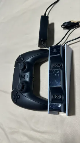 Controle Sem Fio Sony PlayStation 5 Midnight Black + Sony Estação de Carregamento