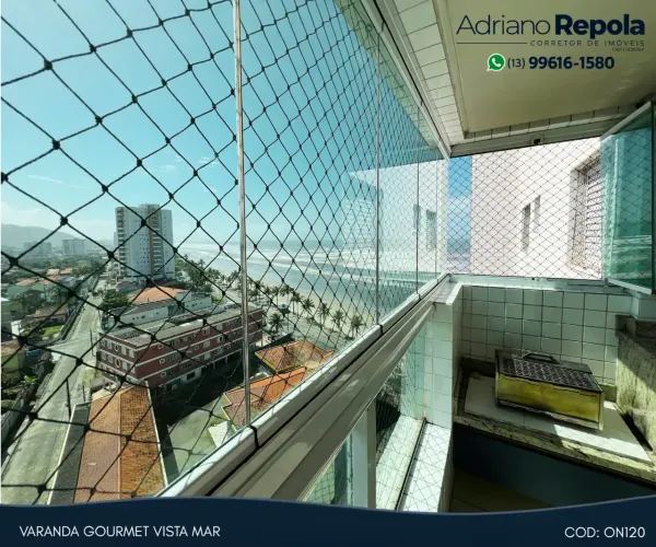 Apartamento com varanda vista mar - Prédio com piscina