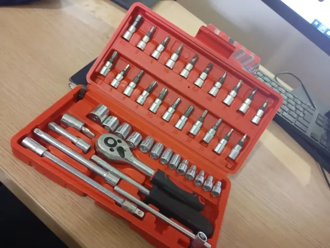 Kit de ferramentas soquete, catraca e bits