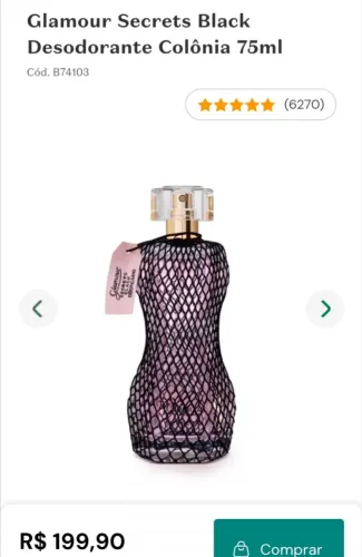 Perfume Glamour Secrets Black (O Boticário)