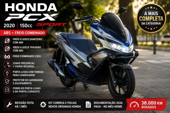 Honda PCX Sport ABS 150cc 2020 - Impecável