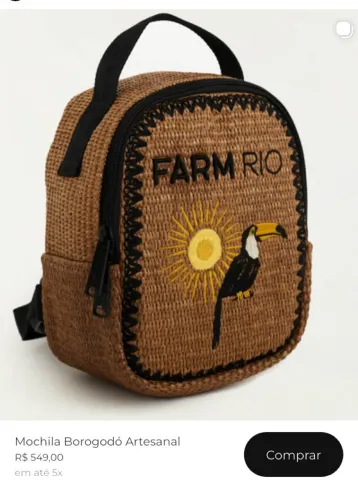 Mochila artesanal farm nova com tag