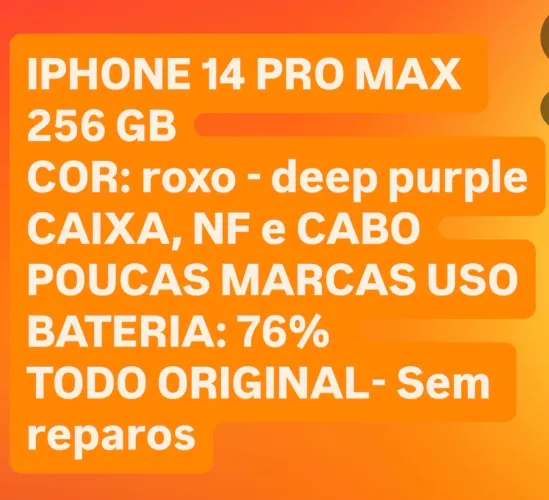 IPHONE 14 PRO MAX 256 GB