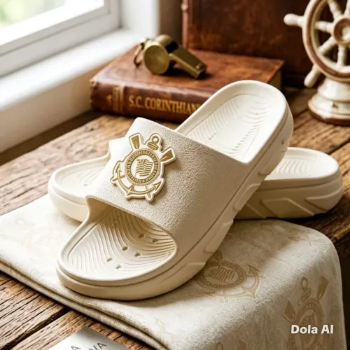 lançamento chinelo masculino slide Corinthians anatomico solado terapêutico