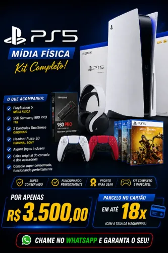 PS5 em Excelente Estado - Pronto para Jogar - Oportunidade Imperdível!