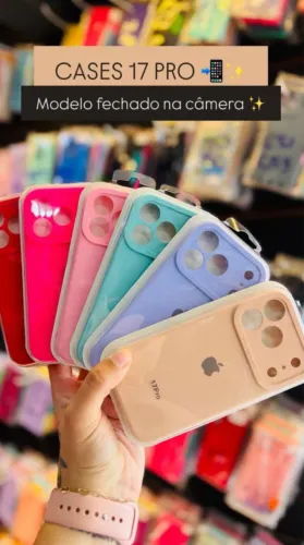 Cases De Silicone Aveludada para iPhone 17 Pro 