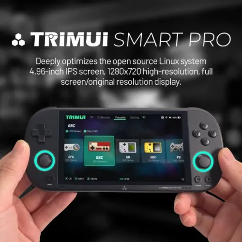 NOVO Lacrado Console Gamer Portatil Trimui Smart Pro Cor Preta + 10mil jogos Completo