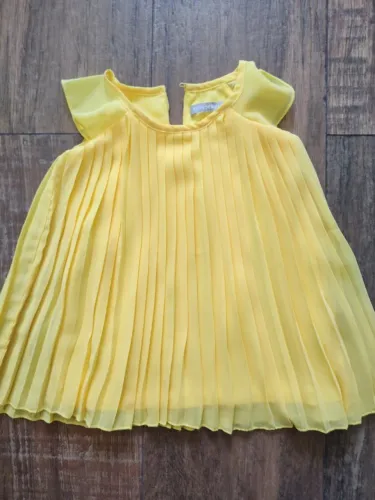Vestido Hering Kids Bebê G Amarelo Plissado - Tamanho G (USADO)