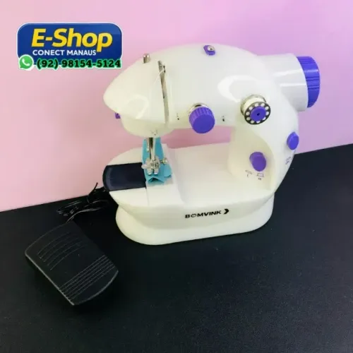 Mini Máquina De Costura Portátil Bomvink Tecidos Leves