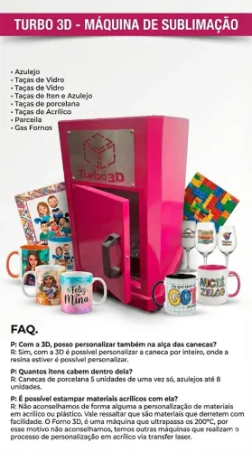 Maquina de Sublimação Turbo 3D