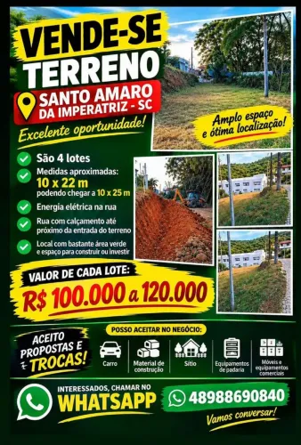 Vende-se Terreno 4 lotes (Aceito Propostas e Trocas)