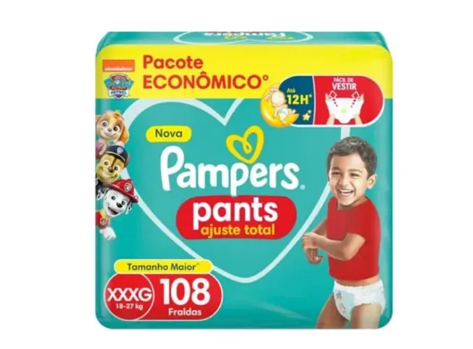 Fralda Pampers Pants Ajuste Total tamanho XXXG 108 Unidades