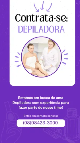 Contrata-se DEPILADORA