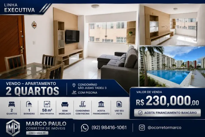 VENDO APTO - CONDOMÍNIO SÃO JUDAS TADEU 3 - 2 QUARTOS