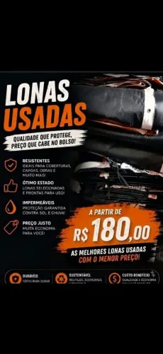 Venda de lonas de autidor com ilhoes um lado preto o outro com propaganda 3,20 por 9