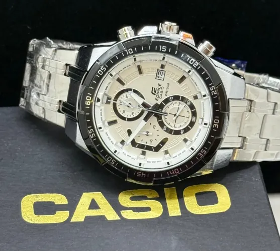Casio Edifice funcional pulseira larga prateado 