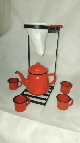 Suporte Decorativo em Ferro Artesanal | Dobrável Articulado p/ Café e Plantas. 