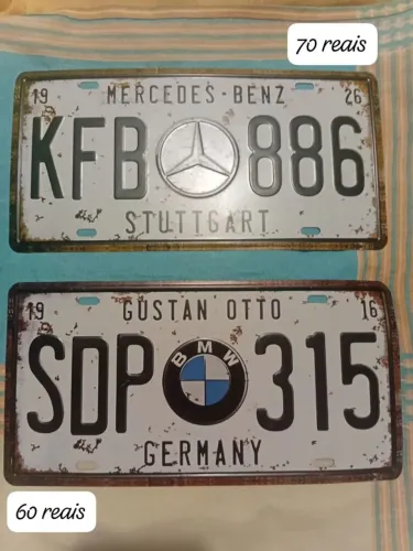 Placas de carros para colecionador.
