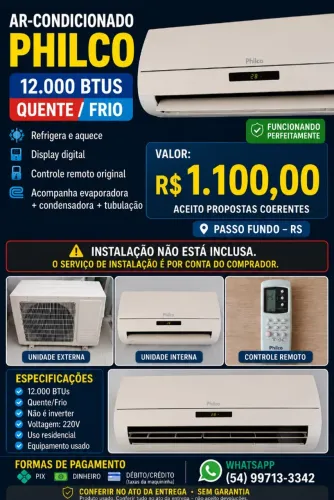 Ar condicionado Philco 12.000 BTUs Quente/Frio