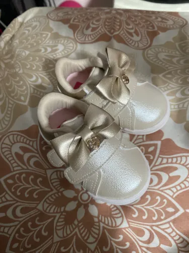 Tênis infantil Kidstok ortopédico dourado - tam. 17