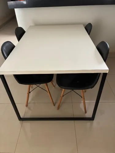 Mesa de Jantar Industrial Retangular 