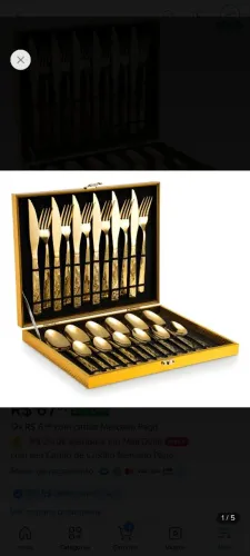Kit faqueiro de luxo 24 peças com maleta