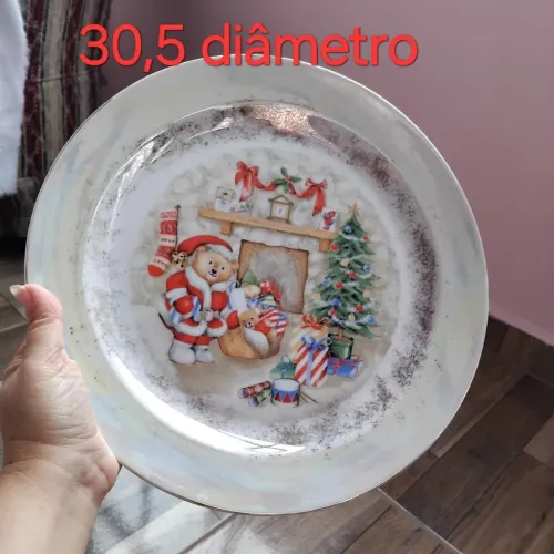 Prato grande de bolo porcelana
