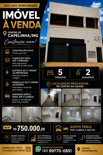 Casa a venda - construção nova - 2 andares