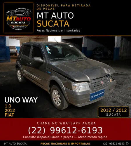 Sucata de Fiat Uno Way 2012 1.0 disponível para venda de peças.